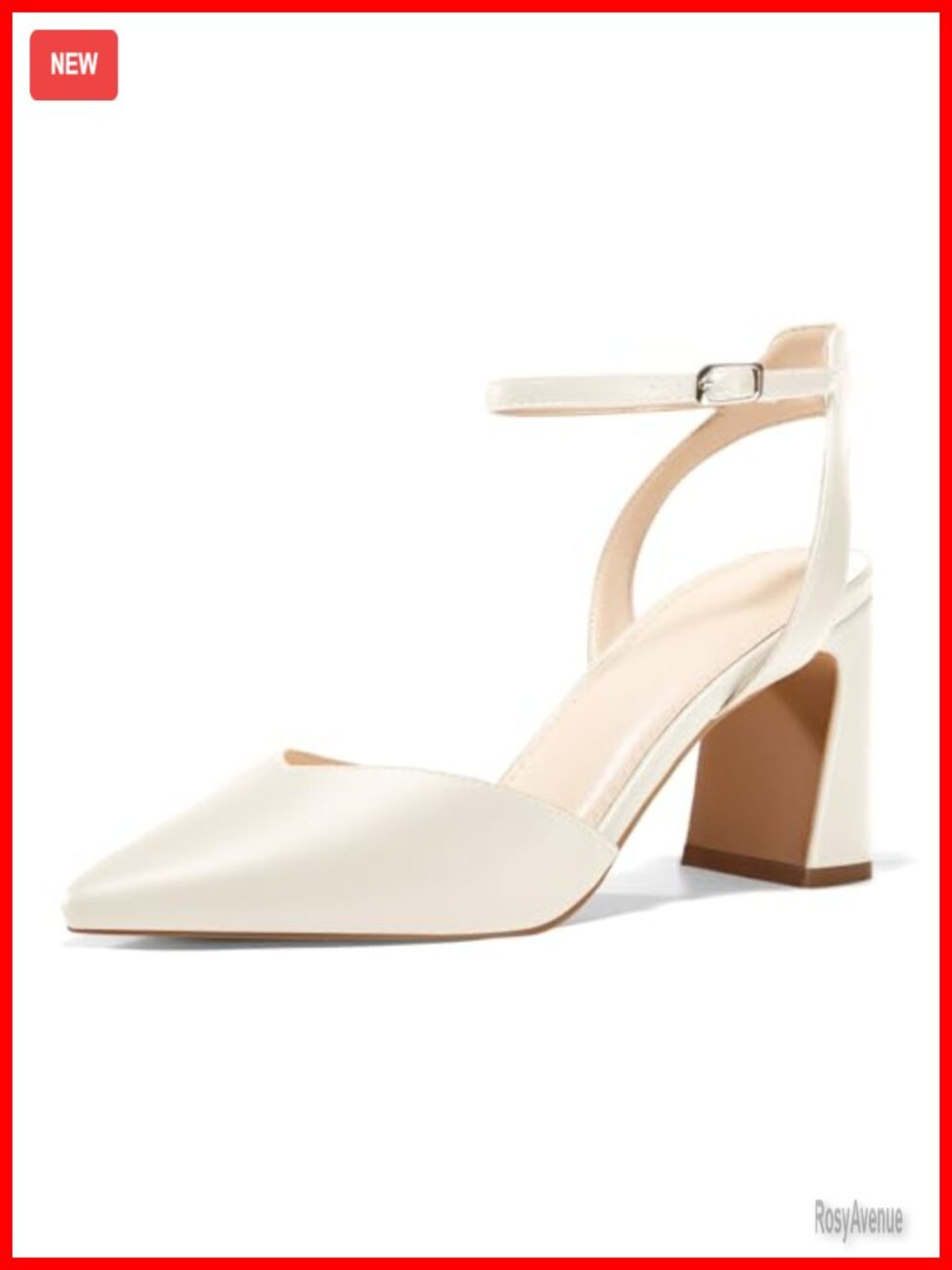 Women's Chunky Block Heel Slingback Pumps Ankle Strap Closed Toe Dressy Heels